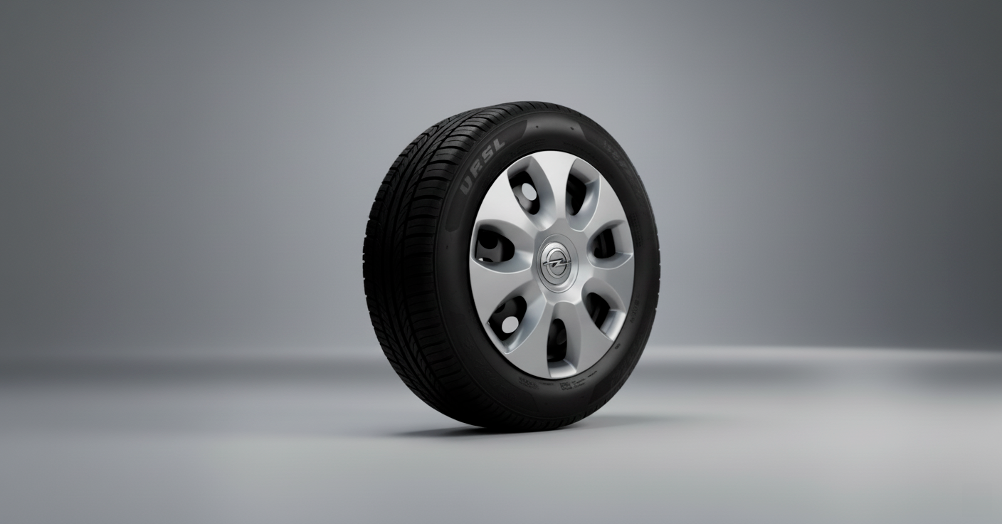 Enjoliveur de roue 15'' - Opel Adam/Corsa sur un pneu de voiture